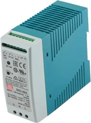 DIN Rail DRC 60W 13.8V/27.6V UPS Security Power Supply DRC-60 Series Single Output with Battery Charger(DRC-60B 27.6V_60W) DIN Rail DRC 60W 13.8V/27.6V UPS Security Power Supply DRC-60 Series Single Output with Battery Charger(DRC-60B 27.6V_60W)