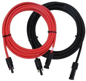 Renogy 10AWG Solar Extension Cable 20FT, MC4 ,10 awg wire with 2 Pair of Panel ConnectorsOne Pair 20 Feet Red & Black Renogy 10AWG Solar Extension Cable 20FT, MC4 ,10 awg wire with 2 Pair of Panel ConnectorsOne Pair 20 Feet Red & Black