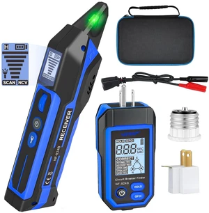 NOYAFA NF-824B Circuit Breaker Finder with LCD Display & GFCI Outlet Tester, Rechargeable NCV Electrical Circuit Tracer, AC Circuit Breaker Finder Tool, Flashlight, Includes Carrying Case and Adapters NOYAFA NF-824B Circuit Breaker Finder with LCD Display & GFCI Outlet Tester, Rechargeable NCV Electrical Circuit Tracer, AC Circuit Breaker Finder Tool, Flashlight, Includes Carrying Case and Adapters