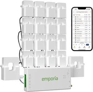 Emporia Gen 3 Smart Home Energy Monitor with 16 50A Circuit Level Sensors - Home Energy Automation and Control - Real Time Electricity Monitor/Meter - Solar/Net Metering Emporia Gen 3 Smart Home Energy Monitor with 16 50A Circuit Level Sensors - Home Energy Automation and Control - Real Time Electricity Monitor/Meter - Solar/Net Metering