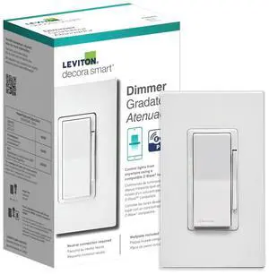 Leviton Decora Smart Dimmer Z-Wave 800 Series, ZW6HD-1RW, White Leviton Decora Smart Dimmer Z-Wave 800 Series, ZW6HD-1RW, White