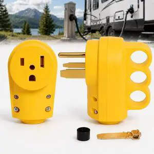 50 Amp RV Plug Replacement Male and Female Plug Set, NEMA 6-50 Plug & 6-50 Receptacle 3-Prong 240V Heavy Duty Welder Plug for Campers, Trailer & EV 50 Amp RV Plug Replacement Male and Female Plug Set, NEMA 6-50 Plug & 6-50 Receptacle 3-Prong 240V Heavy Duty Welder Plug for Campers, Trailer & EV