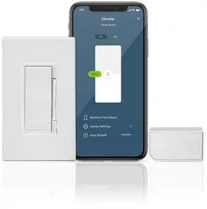 Leviton Decora Smart No-Neutral Dimmer & Wi-Fi Bridge Kit for Older Homes Without a Neutral Wire, DNKIT-1RW, White Leviton Decora Smart No-Neutral Dimmer & Wi-Fi Bridge Kit for Older Homes Without a Neutral Wire, DNKIT-1RW, White
