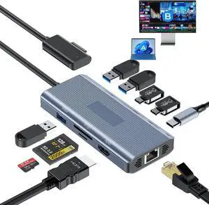 11-in-1 Surface Pro Docking Station, New Surface Dock 4K@60HZ HDMI, Surface Docking Station for Surface Pro 11/10/9/8/X/7/6/5/4/3, Surface Laptop 6/5/4/3/2/1, Surface Laptop Go 3/2/1, Surface Book 11-in-1 Surface Pro Docking Station, New Surface Dock 4K@60HZ HDMI, Surface Docking Station for Surface Pro 11/10/9/8/X/7/6/5/4/3, Surface Laptop 6/5/4/3/2/1, Surface Laptop Go 3/2/1, Surface Book