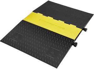 VEVOR Rubber Cable Protector Ramp, 5 Channel, 22000 lbs/axle Capacity Heavy Duty Wire Cover Ramp Hose Cord Ramp Driveway, Traffic Speed Bump with Flip-Open Top Cover, ADA Compliant for Indoor & Outdoo VEVOR Rubber Cable Protector Ramp, 5 Channel, 22000 lbs/axle Capacity Heavy Duty Wire Cover Ramp Hose Cord Ramp Driveway, Traffic Speed Bump with Flip-Open Top Cover, ADA Compliant for Indoor & Outdoo