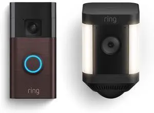 Ring Battery Doorbell Venetian Bronze + Ring Spotlight Cam Plus Black Ring Battery Doorbell Venetian Bronze + Ring Spotlight Cam Plus Black