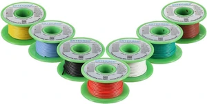 BNTECHGO 22 Gauge Silicone Wire Kit 7 Color Each 50 ft Flexible 22 AWG Stranded Tinned Copper Wire BNTECHGO 22 Gauge Silicone Wire Kit 7 Color Each 50 ft Flexible 22 AWG Stranded Tinned Copper Wire