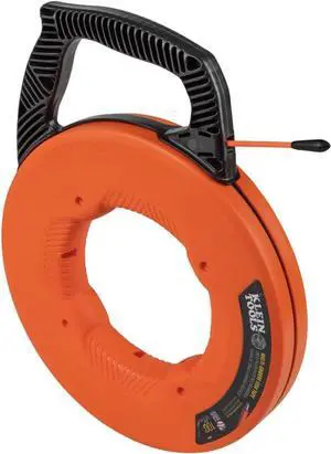 Klein Tools 56383 Non-Conductive Electrical Fish Tape, Multi-Groove Fiberglass Wire Puller, Nylon Tip, Optimized Housing and Handle, 100-Foot Klein Tools 56383 Non-Conductive Electrical Fish Tape, Multi-Groove Fiberglass Wire Puller, Nylon Tip, Optimized Housing and Handle, 100-Foot