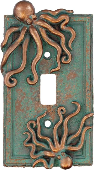 Top Brass Large Octopus/Kraken Electrical Cover Wall Plate Bronze/Verdigris Finish Style 2 - Single Switch, Double, Rocker, Outlet (Single Switch) Top Brass Large Octopus/Kraken Electrical Cover Wall Plate Bronze/Verdigris Finish Style 2 - Single Switch, Double, Rocker, Outlet (Single Switch)