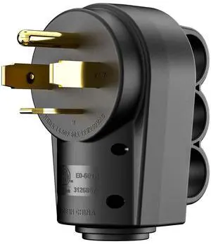 Veepeak 60 Amp Plug NEMA 14-60P Male Replacement, 4 Prong 125V/250V, Heavy Duty Power Connector Extension Cord End with Easy to Grip Handle Veepeak 60 Amp Plug NEMA 14-60P Male Replacement, 4 Prong 125V/250V, Heavy Duty Power Connector Extension Cord End with Easy to Grip Handle
