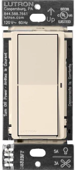 Lutron Claro Smart Switch for Caseta Smart Lighting (Lutron Smart Hub Required), for LED Lights and Fans, 5 Amp, Single-Pole/3-Way, Neutral Required, DVRF-5NS-LA, Light Almond Lutron Claro Smart Switch for Caseta Smart Lighting (Lutron Smart Hub Required), for LED Lights and Fans, 5 Amp, Single-Pole/3-Way, Neutral Required, DVRF-5NS-LA, Light Almond