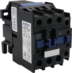Baomain 3-Pole AC Contactor CJX2-3210 110VAC Coil, 3NO+1NO Auxiliary, 660V 3-Phase, DIN Rail Mount Baomain 3-Pole AC Contactor CJX2-3210 110VAC Coil, 3NO+1NO Auxiliary, 660V 3-Phase, DIN Rail Mount
