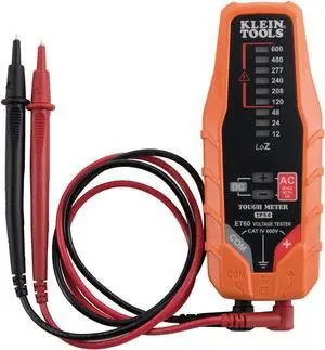 Klein Tools ET60 Voltage Tester, Tests AC/DC and Low Voltage, No Batteries Needed Klein Tools ET60 Voltage Tester, Tests AC/DC and Low Voltage, No Batteries Needed