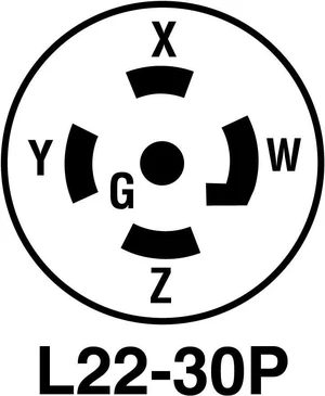 Legrand - Pass & Seymour L2230P Pass & Seymour L2230-P Locking Plug-Nema L22-30P Legrand - Pass & Seymour L2230P Pass & Seymour L2230-P Locking Plug-Nema L22-30P
