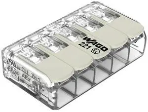 WAGO Connection Terminals 221-685 | 5 Conductors, up to 6 mm², Pack of 15, Compact Cable Connector with Levers for All Conductor Types Worldwide, Confirmed Application Safety WAGO Connection Terminals 221-685 | 5 Conductors, up to 6 mm², Pack of 15, Compact Cable Connector with Levers for All Conductor Types Worldwide, Confirmed Application Safety