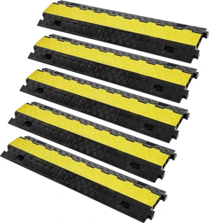 VEVOR 5 PCs Cable Protector Ramp, 2 Channel, 22000 lbs/axle Capacity Heavy Duty TPU Wire Cover, Hose Protector Driveway, Traffic Speed Bump with TPR Flip-Open Top Cover, for Indoor & Outdoor VEVOR 5 PCs Cable Protector Ramp, 2 Channel, 22000 lbs/axle Capacity Heavy Duty TPU Wire Cover, Hose Protector Driveway, Traffic Speed Bump with TPR Flip-Open Top Cover, for Indoor & Outdoor