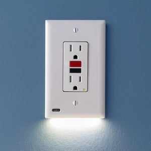 2-Pack GuideLight GFCI Wall Plate with LED Night Light, Auto On/Off Sensor, Replaces Plug-In (White) 2-Pack GuideLight GFCI Wall Plate with LED Night Light, Auto On/Off Sensor, Replaces Plug-In (White)