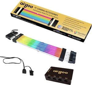 Airgoo ATX 24-PIN ARGB Power Extension Cable with 4-Port SignalRGB Controller, 18AWG Power Cord, High-Density LED Beads & High-Diffusion Silicone Tube Airgoo ATX 24-PIN ARGB Power Extension Cable with 4-Port SignalRGB Controller, 18AWG Power Cord, High-Density LED Beads & High-Diffusion Silicone Tube