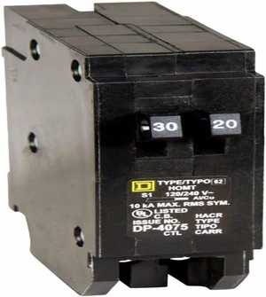Square D - HOMT3020CP Homeline 1-30-Amp 1-20-Amp Single-Pole Tandem Circuit Breaker Square D - HOMT3020CP Homeline 1-30-Amp 1-20-Amp Single-Pole Tandem Circuit Breaker