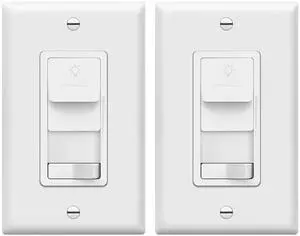 TOPGREENER Kalide Dimmer Light Switch, Led Dimmer Switch, Single Pole Or 3-Way, 120Vac, 60Hz, 200W Led/CFL, Neutral Wire Not Required, Tgsds3-W-2Pcs, White, 2 P 2 Pack White TOPGREENER Kalide Dimmer Light Switch, Led Dimmer Switch, Single Pole Or 3-Way, 120Vac, 60Hz, 200W Led/CFL, Neutral Wire Not Required, Tgsds3-W-2Pcs, White, 2 P 2 Pack White