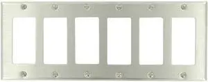 Leviton 84436-40 6-Gang Decora/GFCI Device Decora Wallplate, Device Mount, Stainless Steel Leviton 84436-40 6-Gang Decora/GFCI Device Decora Wallplate, Device Mount, Stainless Steel