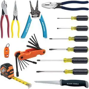 Klein Tools 80088 Tradesman Fixed Blade Driver and Plier Kit, Includes Wire Stripper, Tape Measure, Accessories for Jobsite Needs, 14-Piece Klein Tools 80088 Tradesman Fixed Blade Driver and Plier Kit, Includes Wire Stripper, Tape Measure, Accessories for Jobsite Needs, 14-Piece