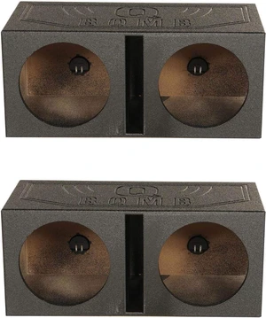 Q Power Dual 10 Inch Vented Port Subwoofer Sub Box w/ Bedliner Spray (2 Pack) Q Power Dual 10 Inch Vented Port Subwoofer Sub Box w/ Bedliner Spray (2 Pack)