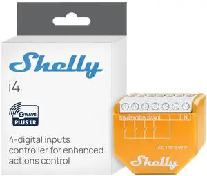 Shelly Wave i4 US LR | Z-Wave Long Range 4 Digital Input Control for Advanced Control | Home Automation | High Compatibility | Easy Installation | Shelly Smart Control iOS Android App | Multi-Click Shelly Wave i4 US LR | Z-Wave Long Range 4 Digital Input Control for Advanced Control | Home Automation | High Compatibility | Easy Installation | Shelly Smart Control iOS Android App | Multi-Click