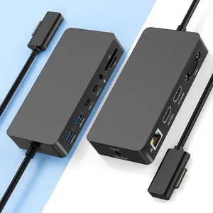 New Surface Docking Station, Triple Display Dual 4K HDMI & VGA, 12-in-1 Surface Pro Dock for Surface Pro 11/10/9/8/7/6/5/4/3, Surface Laptop 7/6/5/4, Surface Go/Book/Laptop Go New Surface Docking Station, Triple Display Dual 4K HDMI & VGA, 12-in-1 Surface Pro Dock for Surface Pro 11/10/9/8/7/6/5/4/3, Surface Laptop 7/6/5/4, Surface Go/Book/Laptop Go