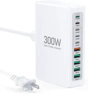 300W USB C Fast Charging Block,Upgraded 10-Port Fast Charging Station Hub,PD 100W 65W 45W 25W 20W Laptop Charger Power Adapter for MacBook Pro/Air,DELL,Steam Deck,iPhone 17/16,Galaxy S25/24 300W USB C Fast Charging Block,Upgraded 10-Port Fast Charging Station Hub,PD 100W 65W 45W 25W 20W Laptop Charger Power Adapter for MacBook Pro/Air,DELL,Steam Deck,iPhone 17/16,Galaxy S25/24