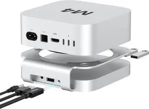AKKYAJAURE 40Gbps USB4 Hub & Stand for Mac mini M4, All-Aluminum Docking Station with 40Gbps M.2 SSD (NVMe PCle) Enclosure, 3*USB 2.0, 3.5mm Audio | Mac mini M4 USB-4 Dock AKKYAJAURE 40Gbps USB4 Hub & Stand for Mac mini M4, All-Aluminum Docking Station with 40Gbps M.2 SSD (NVMe PCle) Enclosure, 3*USB 2.0, 3.5mm Audio | Mac mini M4 USB-4 Dock
