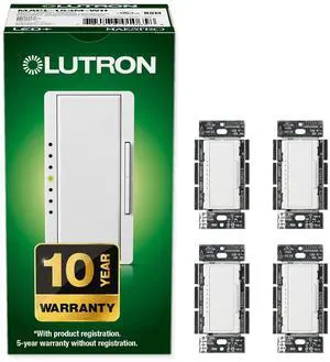 Lutron MACL-153M-WH Maestro 150-Watt Multi-Location CFL/LED Digital Dimmer (4 Pack) Lutron MACL-153M-WH Maestro 150-Watt Multi-Location CFL/LED Digital Dimmer (4 Pack)