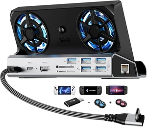 13-in-1 Dual Fan Steam Deck Dock Suitable Valve Steam Deck & OLED/Switch & 2 / Asus ROG Ally & X/Lenovo Legion Go & S & 2 / MSI Claw, Nintendo Switch 2 Dock, Steam Deck Accessories,Docking Station 13-in-1 Dual Fan Steam Deck Dock Suitable Valve Steam Deck & OLED/Switch & 2 / Asus ROG Ally & X/Lenovo Legion Go & S & 2 / MSI Claw, Nintendo Switch 2 Dock, Steam Deck Accessories,Docking Station