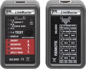 IDEAL 62-200 LinkMaster RJ45 CAT5E/6 Ethernet Wiremapper Tester IDEAL 62-200 LinkMaster RJ45 CAT5E/6 Ethernet Wiremapper Tester