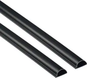 D-Line Cord Cover, Decorative Wall Cord Hider, Paintable Cable Concealer, Cable Raceway, Wire Cover, Wall Mounted (Black, Small 2-Pack) D-Line Cord Cover, Decorative Wall Cord Hider, Paintable Cable Concealer, Cable Raceway, Wire Cover, Wall Mounted (Black, Small 2-Pack)