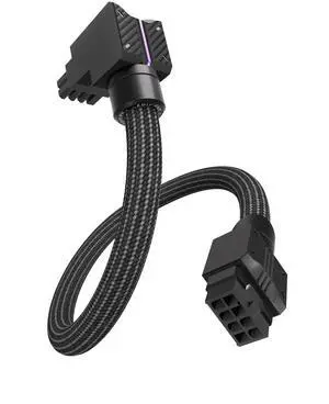 EZDIY-FAB UNIFAS ARGB GPU Extension Cable,90°Right-Angle 8-Pin PCIe Power Extension,16AWG PSU Cable with 5V 3-Pin RGB Sync,Unified Design,Single 8-Pin,Reverse Type,Black EZDIY-FAB UNIFAS ARGB GPU Extension Cable,90°Right-Angle 8-Pin PCIe Power Extension,16AWG PSU Cable with 5V 3-Pin RGB Sync,Unified Design,Single 8-Pin,Reverse Type,Black
