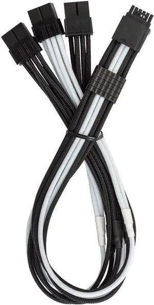 CableMod ModMesh Sleeved 12VHPWR StealthSense PCI-e Extension (Black + White, 16-pin to Triple 8-pin, 45cm) CableMod ModMesh Sleeved 12VHPWR StealthSense PCI-e Extension (Black + White, 16-pin to Triple 8-pin, 45cm)