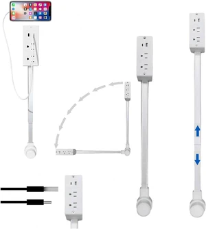 Electrical Outlet Extender,Access Hard-to-Reach Outlets! Features USB-A, USB-C, and 2 AC Outlets, Extends 17"-27", Rotates 180°,Use Behind Couches, Nightstands, Desks, and More- 1PCS Electrical Outlet Extender,Access Hard-to-Reach Outlets! Features USB-A, USB-C, and 2 AC Outlets, Extends 17"-27", Rotates 180°,Use Behind Couches, Nightstands, Desks, and More- 1PCS