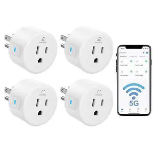 Smart Plug 5GHz, EIGHTREE Smart Plug Works with Alexa & Google Home, 5GHz & 2.4GHz WiFi Compatible, with Remote Control & Timer Function (4) Smart Plug 5GHz, EIGHTREE Smart Plug Works with Alexa & Google Home, 5GHz & 2.4GHz WiFi Compatible, with Remote Control & Timer Function (4)