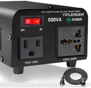 Yinleader 500W Voltage Transformer Step Up/Down (110V to 220V / 220V to 110V) w/Circuit Protection,US Power Cord Yinleader 500W Voltage Transformer Step Up/Down (110V to 220V / 220V to 110V) w/Circuit Protection,US Power Cord