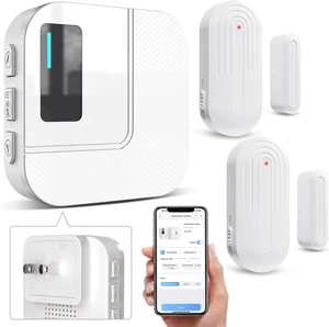 Door Chime,Sanjie WiFi Door Sensor Open Chime When Entering for Business/Home/Store/Office Alert Your Phone,Alarms for Kids Safety,500 ft Range,20 Ringtones,1 Receiver 2 Sensors White Door Chime,Sanjie WiFi Door Sensor Open Chime When Entering for Business/Home/Store/Office Alert Your Phone,Alarms for Kids Safety,500 ft Range,20 Ringtones,1 Receiver 2 Sensors White