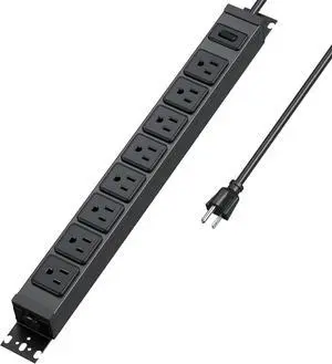 360° Rotating 8 Outlet Mountable Power Strip, Metal Gaming Table Mounted Outlet Strip, Heavy Duty Wall Mount Socket with Switch, 6ft Power Cord. 360° Rotating 8 Outlet Mountable Power Strip, Metal Gaming Table Mounted Outlet Strip, Heavy Duty Wall Mount Socket with Switch, 6ft Power Cord.