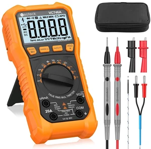 Neoteck 6000 Counts Digital Multimeter for DC AC Voltage/Current TRMS Voltmeter with Test Probe Auto Range Multimeter with NCV Live for Temperature Capacitance Resistance Diode Continuity Orange Neoteck 6000 Counts Digital Multimeter for DC AC Voltage/Current TRMS Voltmeter with Test Probe Auto Range Multimeter with NCV Live for Temperature Capacitance Resistance Diode Continuity Orange
