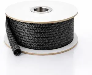 MGI SpeedWare Expandable Non-Split PET Braided Cable Sleeve, High-Temperature Black Loom for Automotive Harness and Chew-Resistant Home Office Wire Management, 25ft Length (1/2" - 100ft) MGI SpeedWare Expandable Non-Split PET Braided Cable Sleeve, High-Temperature Black Loom for Automotive Harness and Chew-Resistant Home Office Wire Management, 25ft Length (1/2" - 100ft)