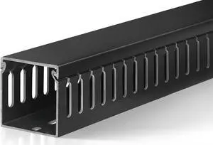 ZhiYo Cable Raceway Server Rack Cable Management Under Desk Cord Organizer, Electrical Safe PVC Cable Channel Open Slot Wire Raceway for Network/PC/TVs, Wire Duct W2 x H2in Black ZhiYo Cable Raceway Server Rack Cable Management Under Desk Cord Organizer, Electrical Safe PVC Cable Channel Open Slot Wire Raceway for Network/PC/TVs, Wire Duct W2 x H2in Black
