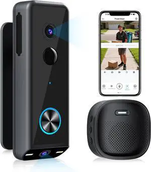 Doorbell Camera Wireless,2K HD Dual Cameras &Head-to-Toe View,Battery Powered/Wired Video Door Bell with Chime,No Subscription,Delivery Guard,Motion Detection,Works with Alexa&Google(Only 2.4G WiFi) Doorbell Camera Wireless,2K HD Dual Cameras &Head-to-Toe View,Battery Powered/Wired Video Door Bell with Chime,No Subscription,Delivery Guard,Motion Detection,Works with Alexa&Google(Only 2.4G WiFi)