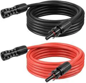 8 AWG Solar Extension Cable 10 FT Black + 10 FT Red, Ultra Solar Panel Wire Male to Female Tinned Copper Wire for Automotive, RV, Boat, Outdoors 8 AWG Solar Extension Cable 10 FT Black + 10 FT Red, Ultra Solar Panel Wire Male to Female Tinned Copper Wire for Automotive, RV, Boat, Outdoors