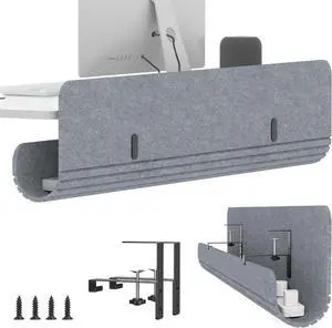 Under Desk Cable Management Tray, 47.2" Felt Cord Organizer with No Drill Clamp or Screw Mount, Hidden Wire Management for Power Strips & Cables, Cable Tray Under Desk for Home Office Under Desk Cable Management Tray, 47.2" Felt Cord Organizer with No Drill Clamp or Screw Mount, Hidden Wire Management for Power Strips & Cables, Cable Tray Under Desk for Home Office