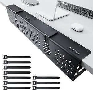NODOCA No Drill Under Desk Cable Management Tray, 35cm Wire Management, Punch-Free Clamp on, Newest Metal Cable Tray, Wire Organizer Under Desk, Under Desk Basket for Office and Home, Black(2 Packs) NODOCA No Drill Under Desk Cable Management Tray, 35cm Wire Management, Punch-Free Clamp on, Newest Metal Cable Tray, Wire Organizer Under Desk, Under Desk Basket for Office and Home, Black(2 Packs)