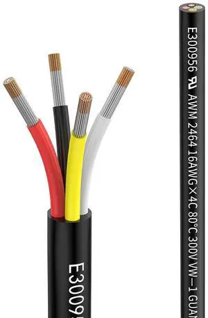 16gauge 4 Conductor Wire 16/4 Electrical Wire Extension Cable 30 feet UL2464 DC 5V/12V/24V/300V 16awg Oxygen Free Stranded Tinned Copper Wire Low Voltage Cable for LED Lamps Automotive*16/4 30ft 16gauge 4 Conductor Wire 16/4 Electrical Wire Extension Cable 30 feet UL2464 DC 5V/12V/24V/300V 16awg Oxygen Free Stranded Tinned Copper Wire Low Voltage Cable for LED Lamps Automotive*16/4 30ft